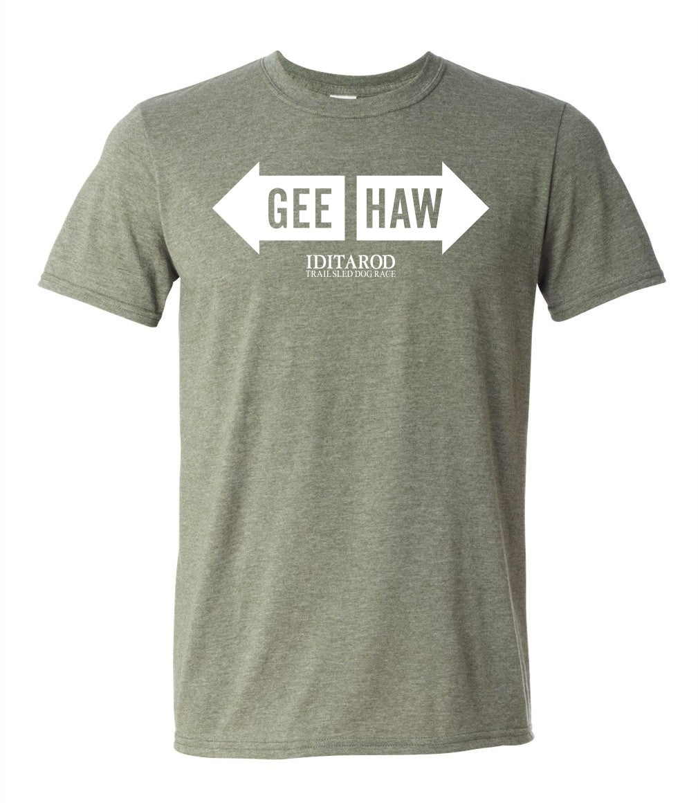 Gee Haw T Shirt - Heather Military Green