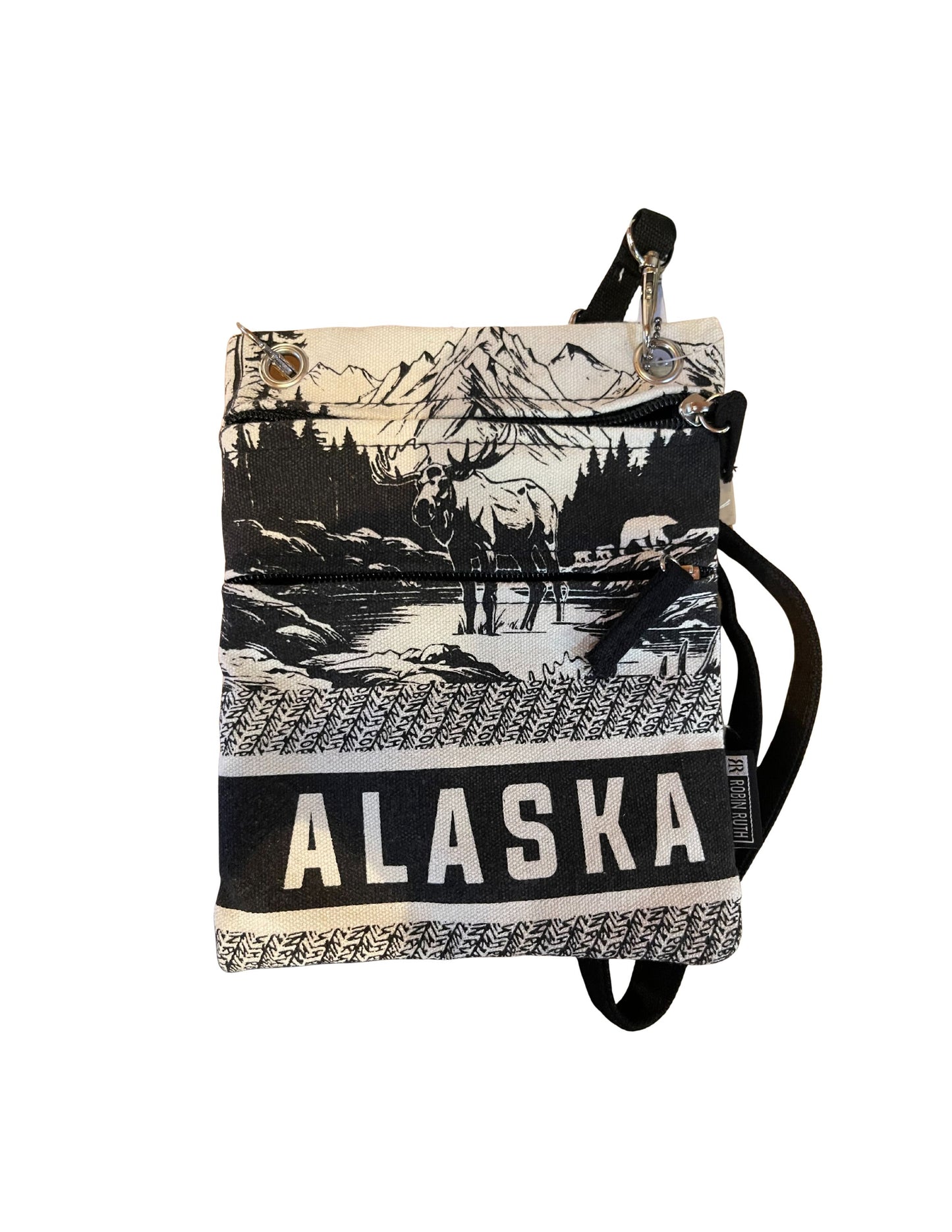 Medium Cross Body Double Zipper Purse - Alaska