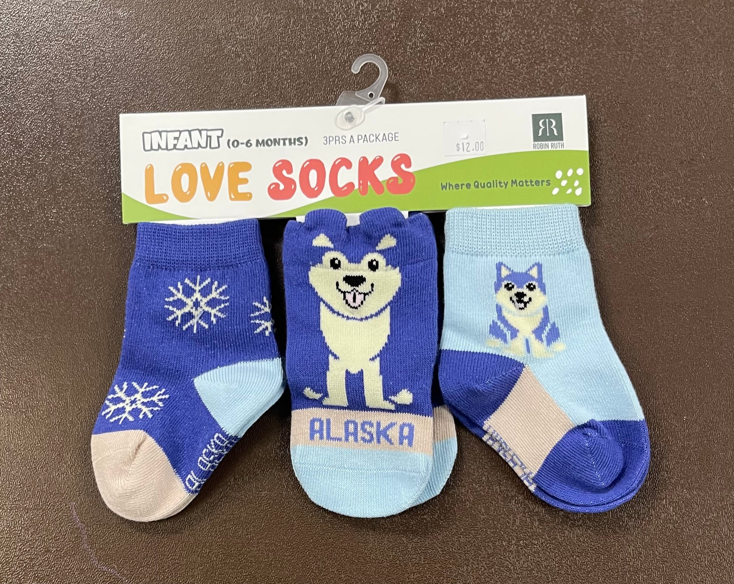 Sock Blue w/Husky 3 pack - Infant size