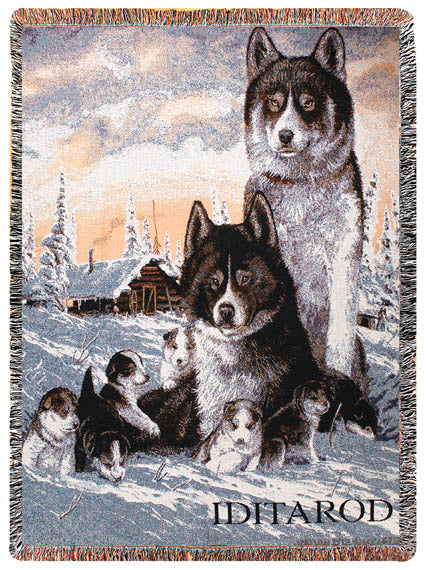 Dog Family Cotton Throw