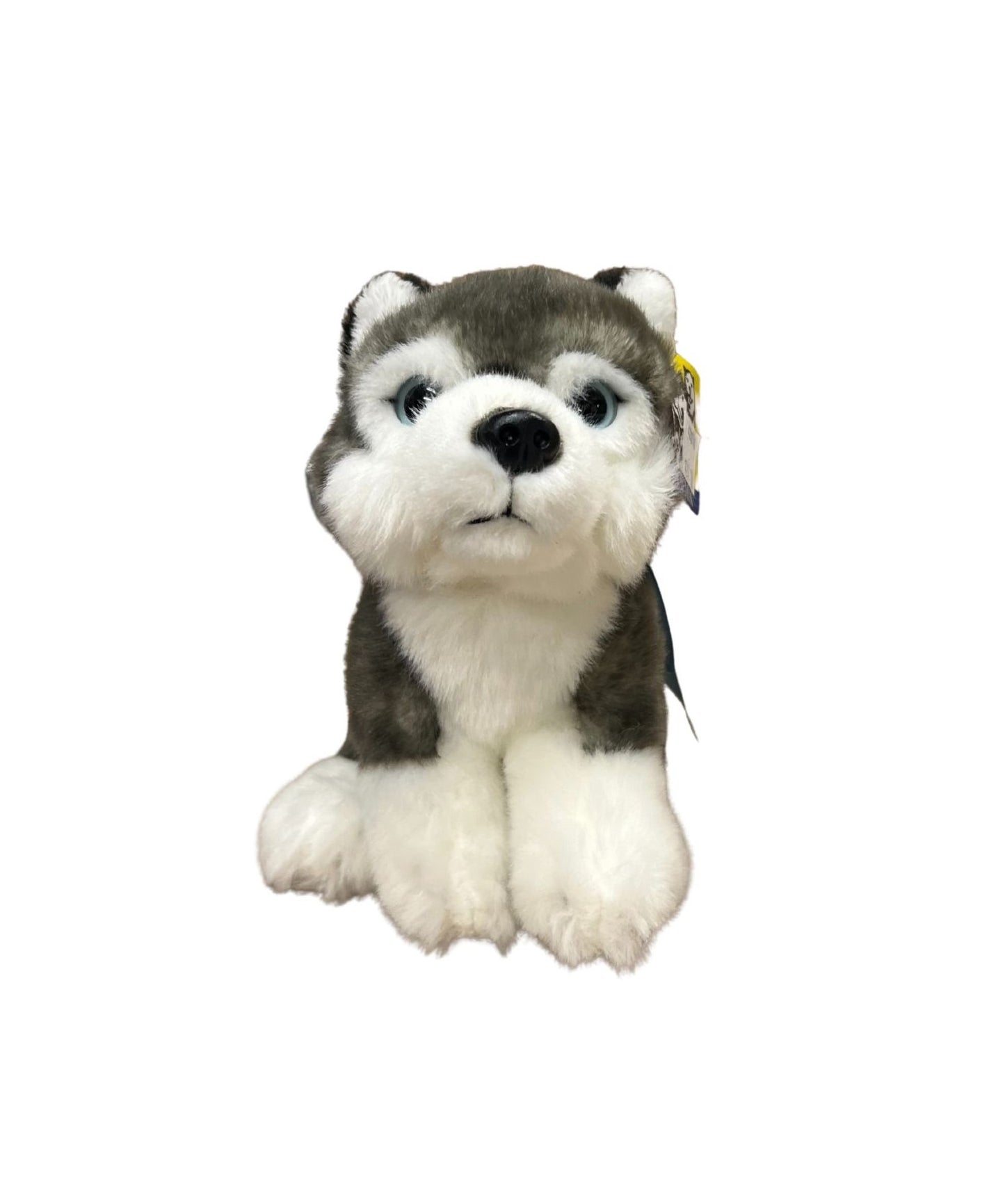 Plush Grey Sitting Beanbag Pup