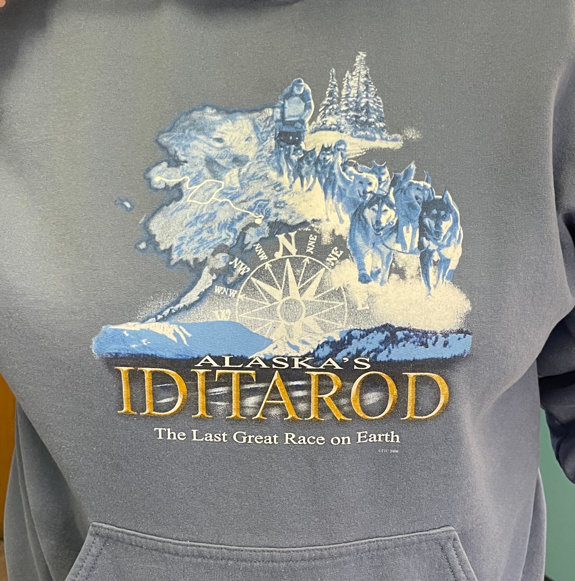 Blue Map Design Hoody Iditarod