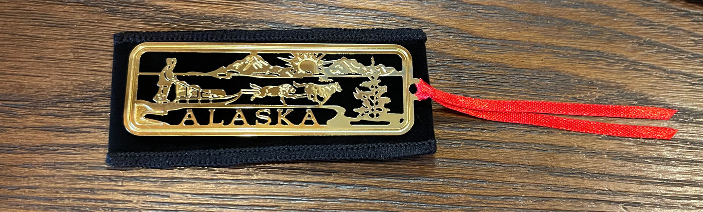 Brass Dog Team Bookmark with Ribbon