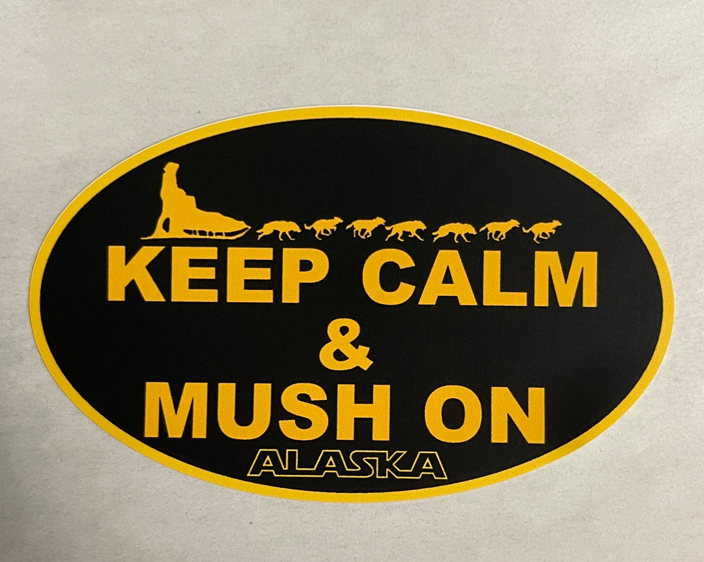 Keep Calm and Mush On sticker