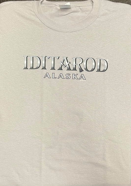 Iditarod Text  T Shirt Lt Grey