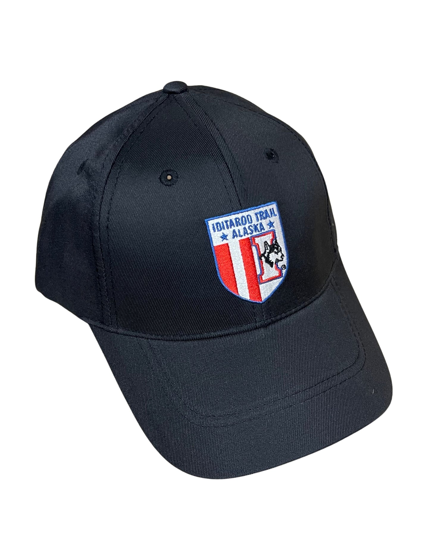Embroidered Shield Logo Baseball Cap - Black