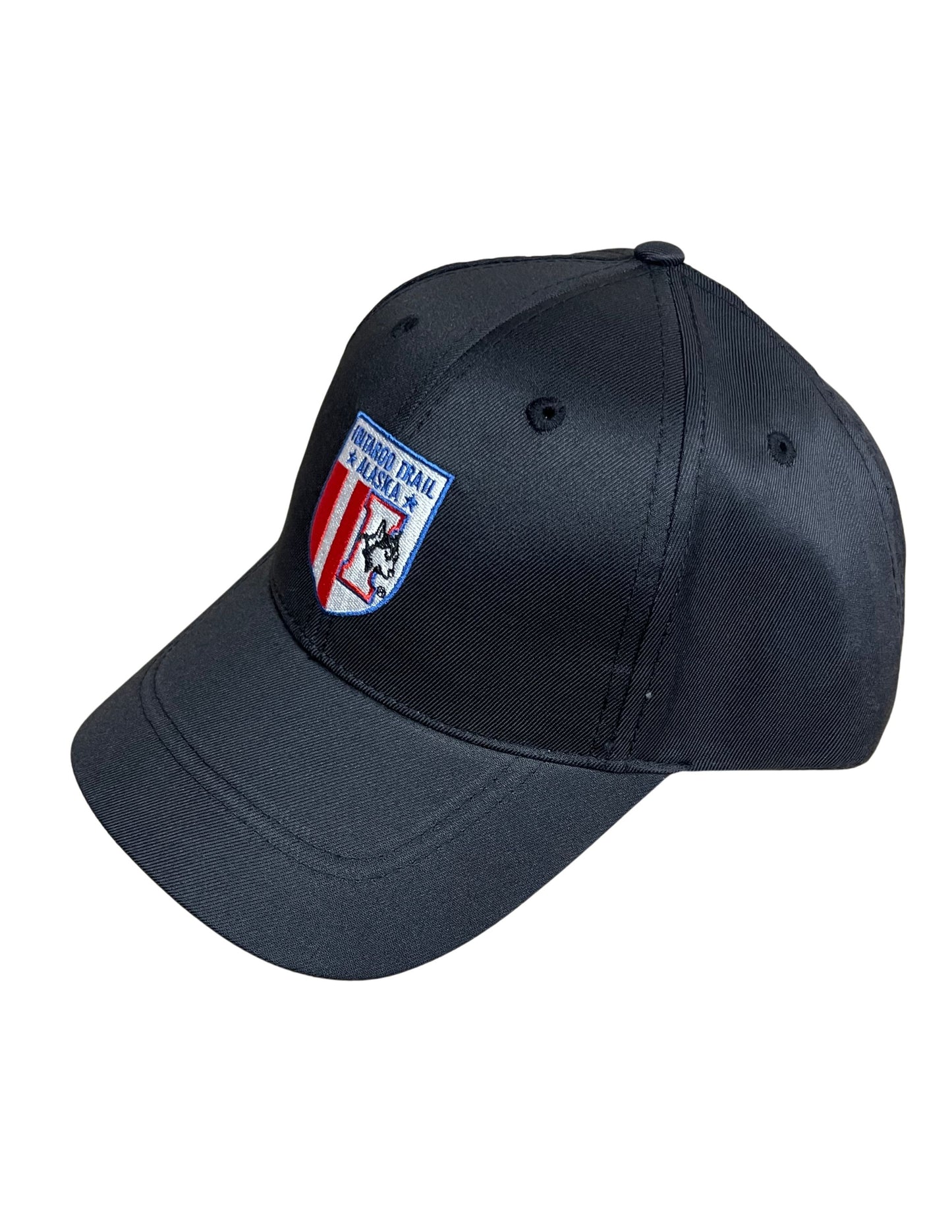 Embroidered Shield Logo Baseball Cap - Black