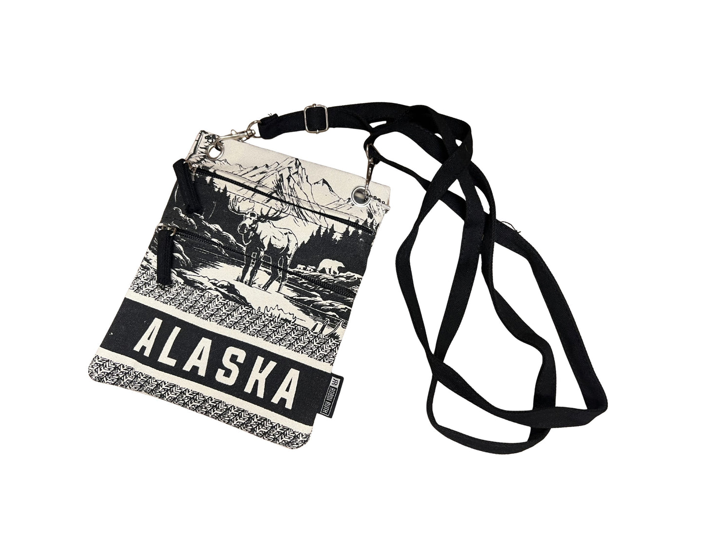 Medium Cross Body Double Zipper Purse - Alaska