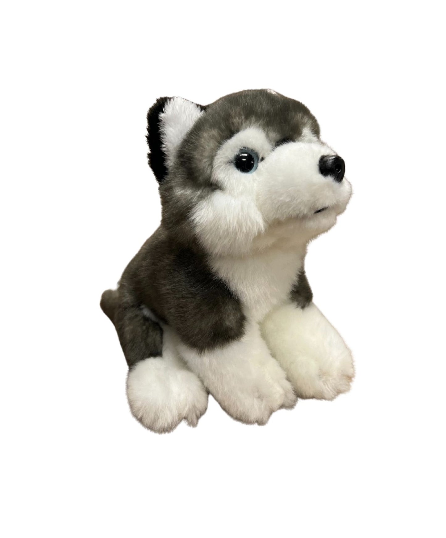 Plush Grey Sitting Beanbag Pup