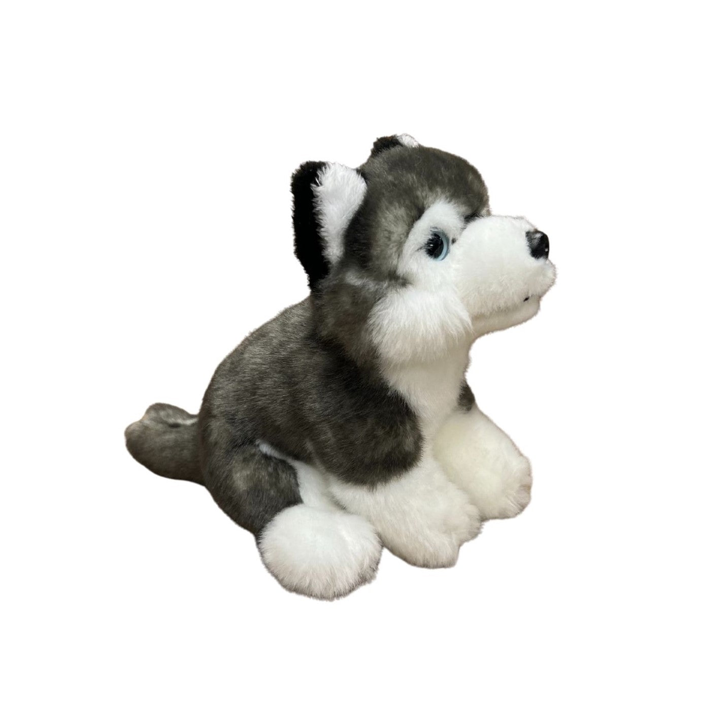 Plush Grey Sitting Beanbag Pup